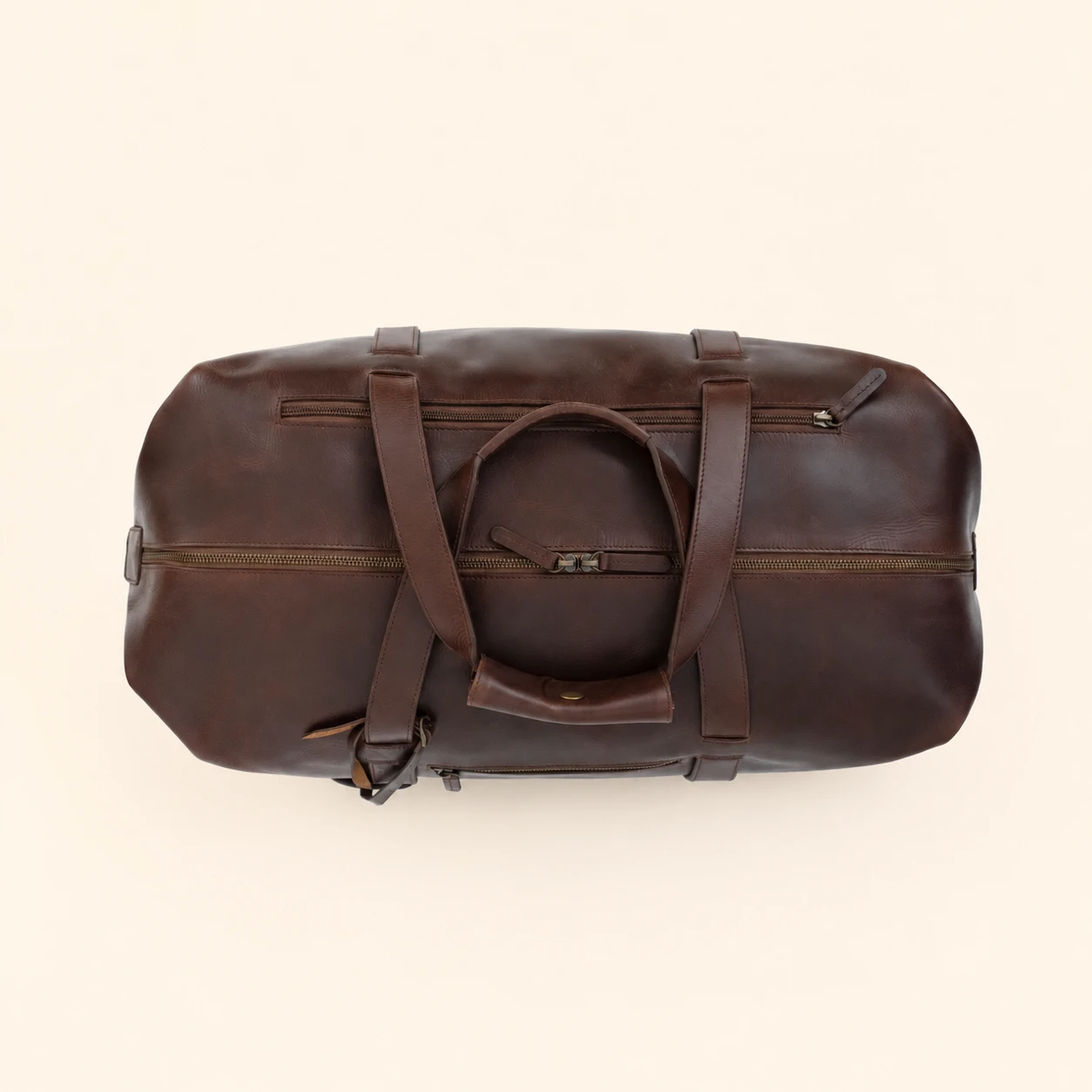 Rovik Braune Vintage Leder Reisetasche – Bild 2
