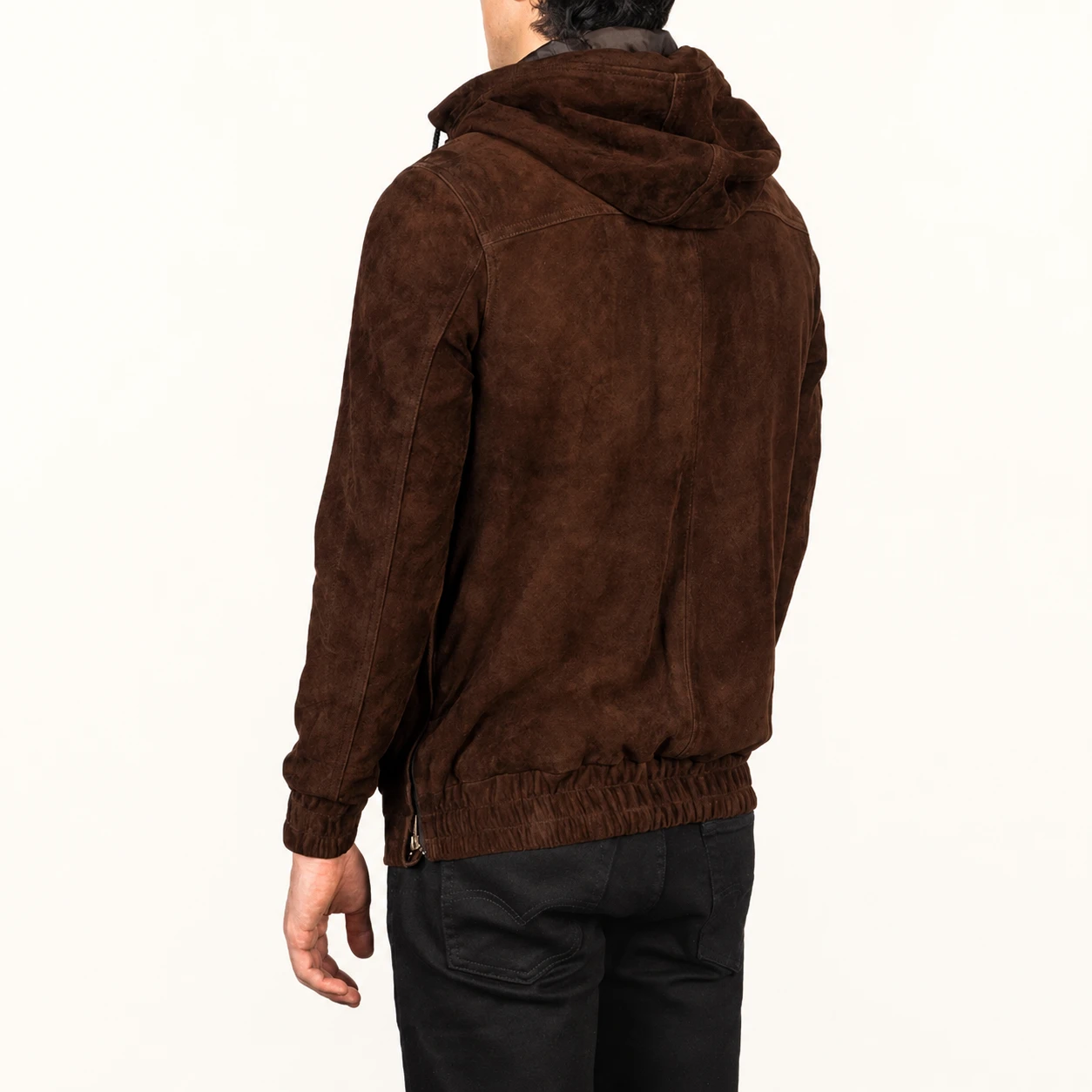 Kenton Mokkabraune Wildlederjacke mit Kapuze für Herren – Bild 4