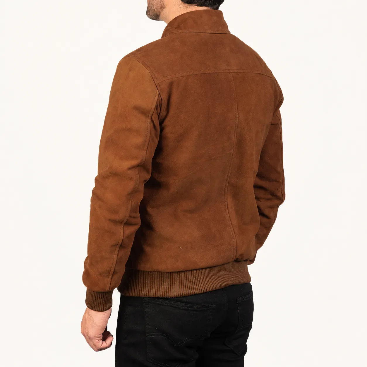 Tomchi Hellbraune Wildlederjacke für Herren – Bild 4