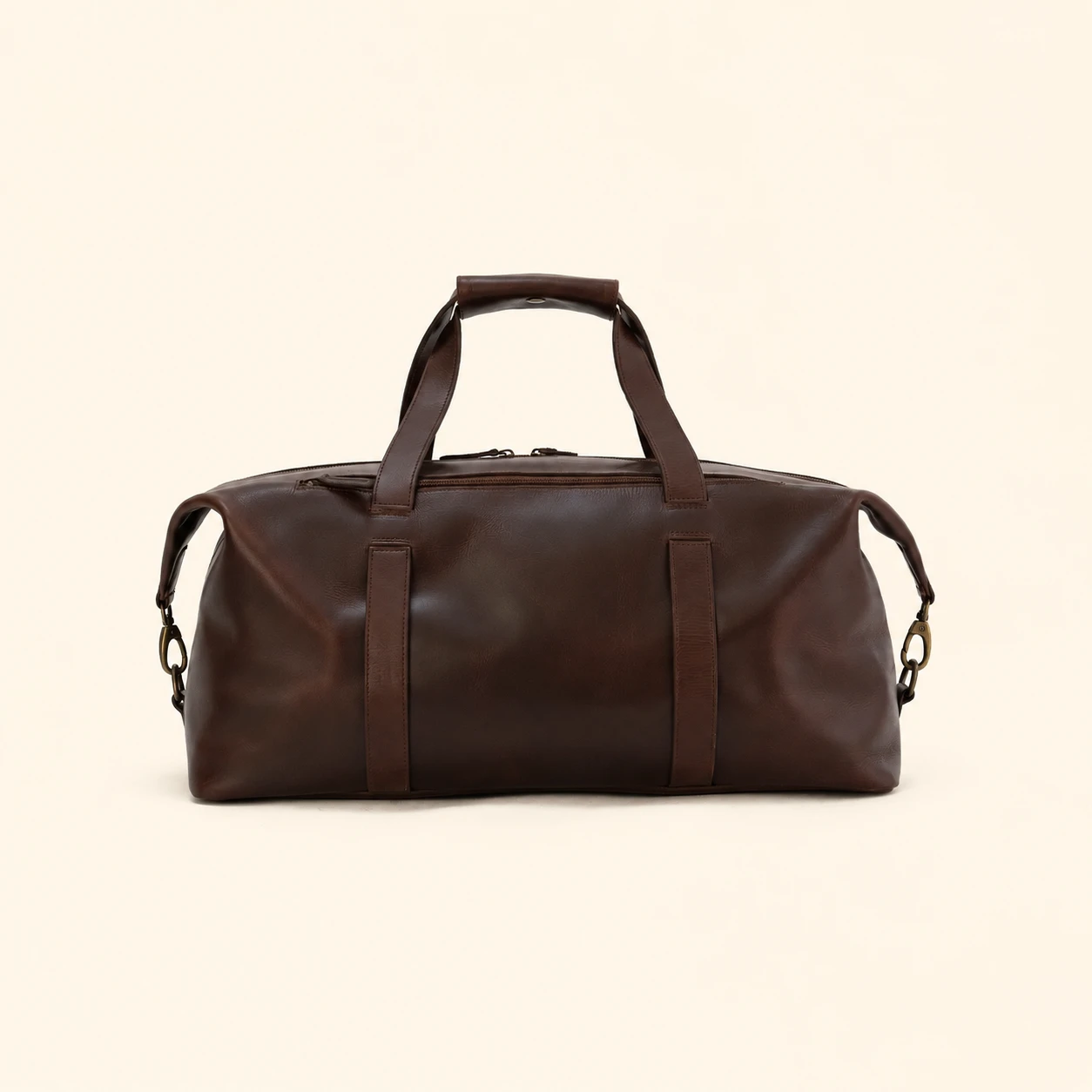 Rovik Braune Vintage Leder Reisetasche – Bild 5