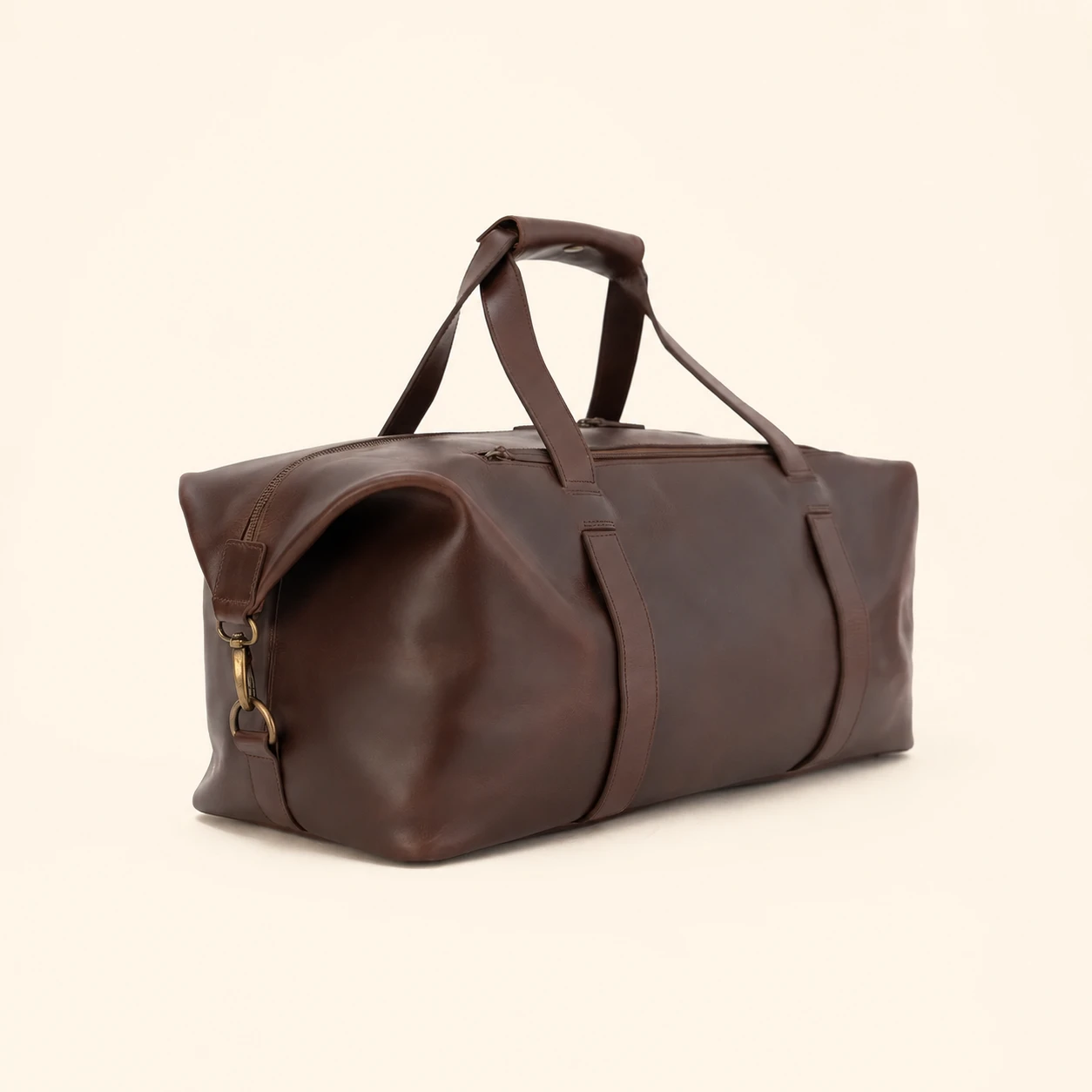 Rovik Braune Vintage Leder Reisetasche – Bild 3