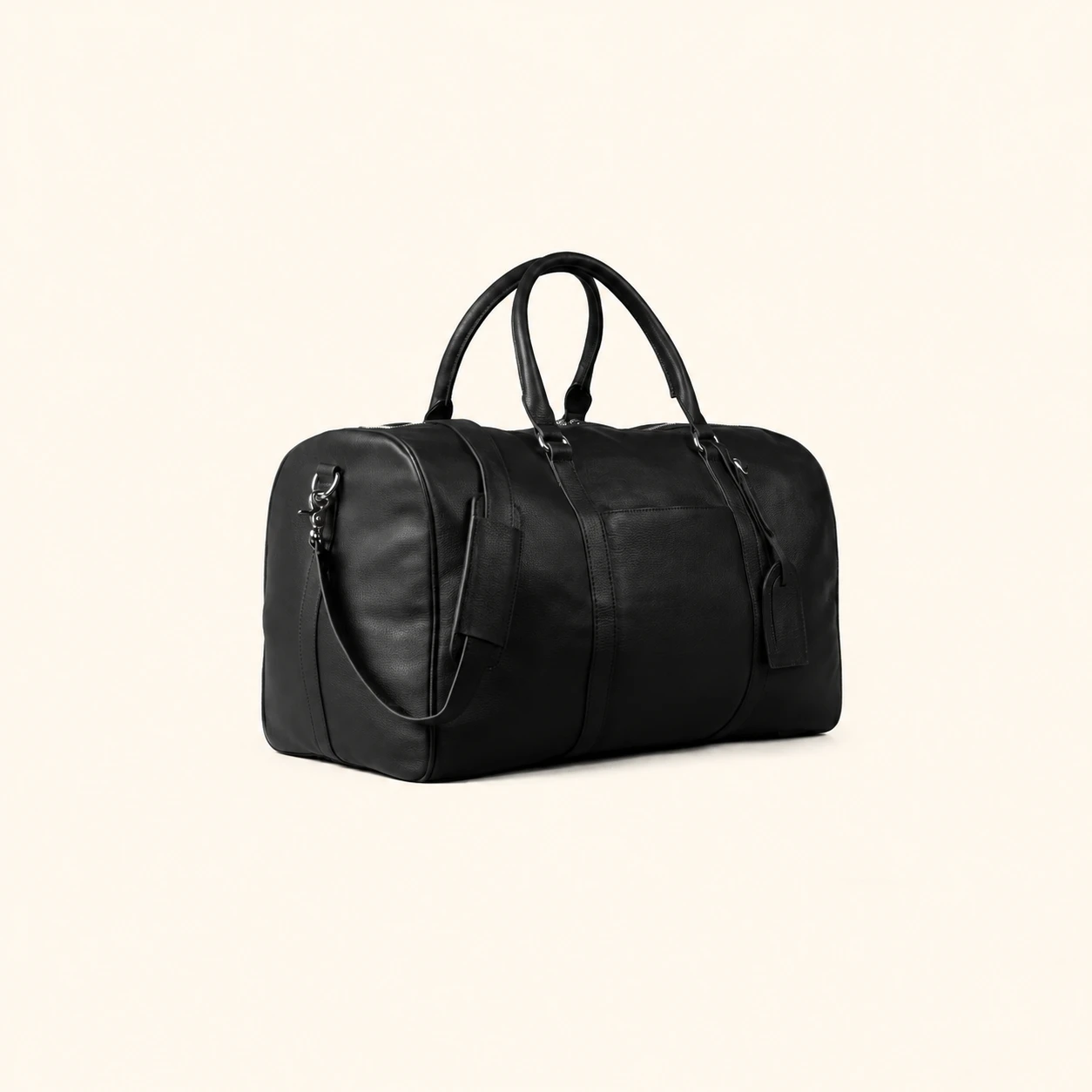 Darrio Schwarze Leder Reisetasche – Bild 2