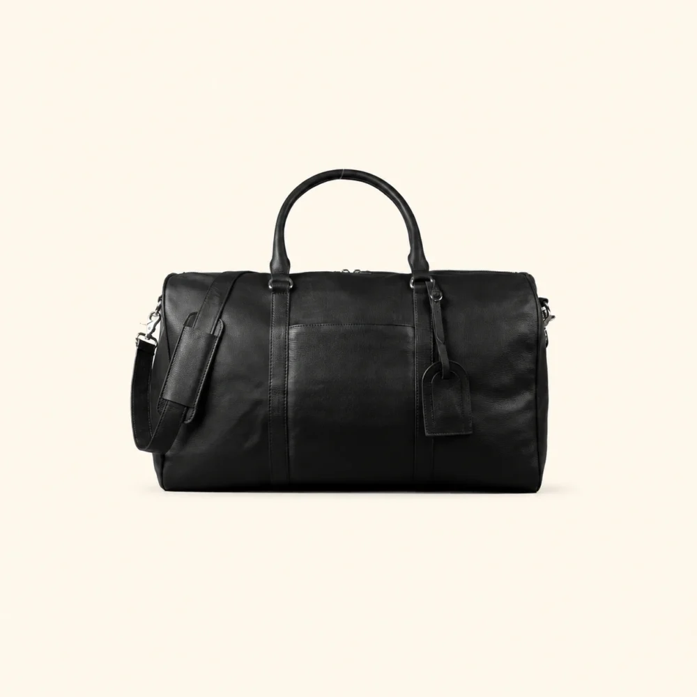 Darrio Schwarze Leder Reisetasche