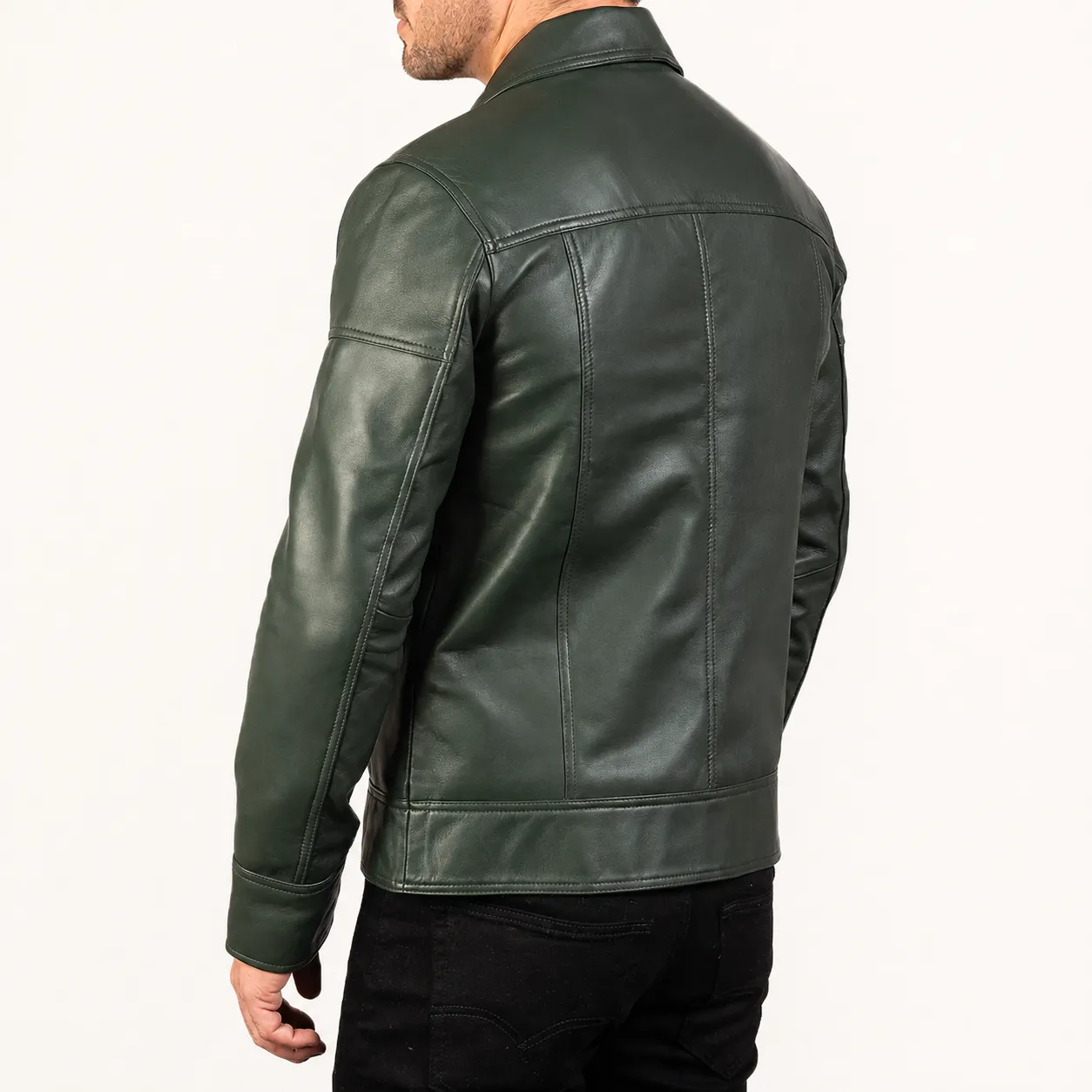 Varek Grüne Lederjacke für Herren – Bild 3
