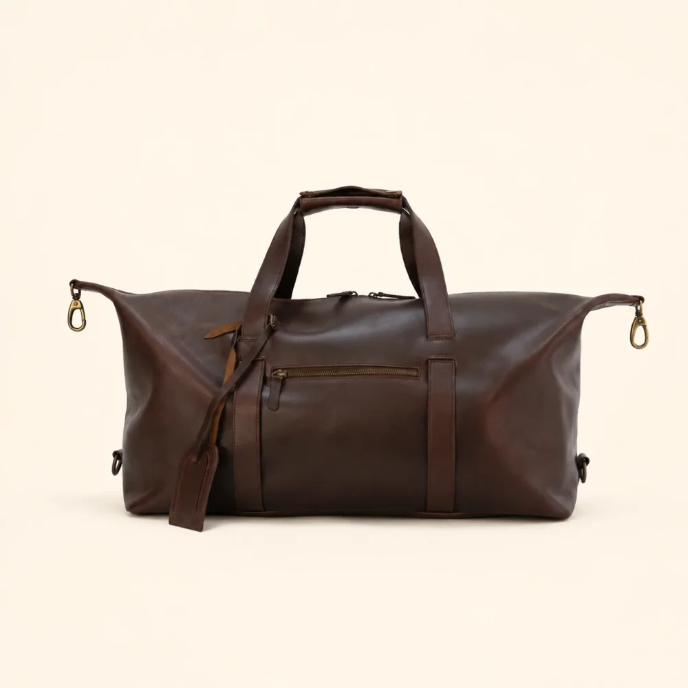 Rovik Braune Vintage Leder Reisetasche