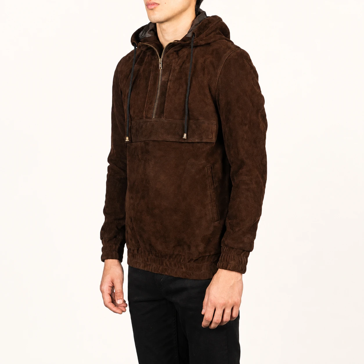 Kenton Mokkabraune Wildlederjacke mit Kapuze für Herren – Bild 2