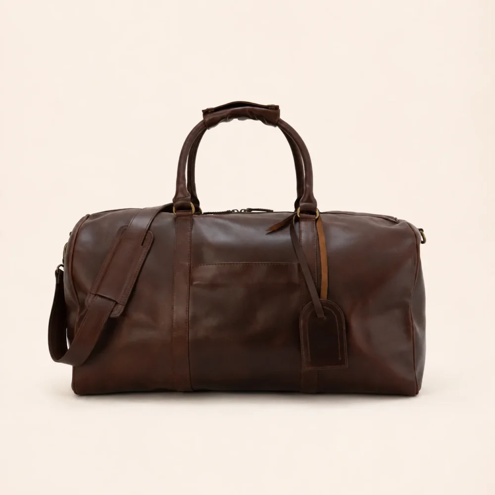 Darrio Vintage Braune Leder Reisetasche