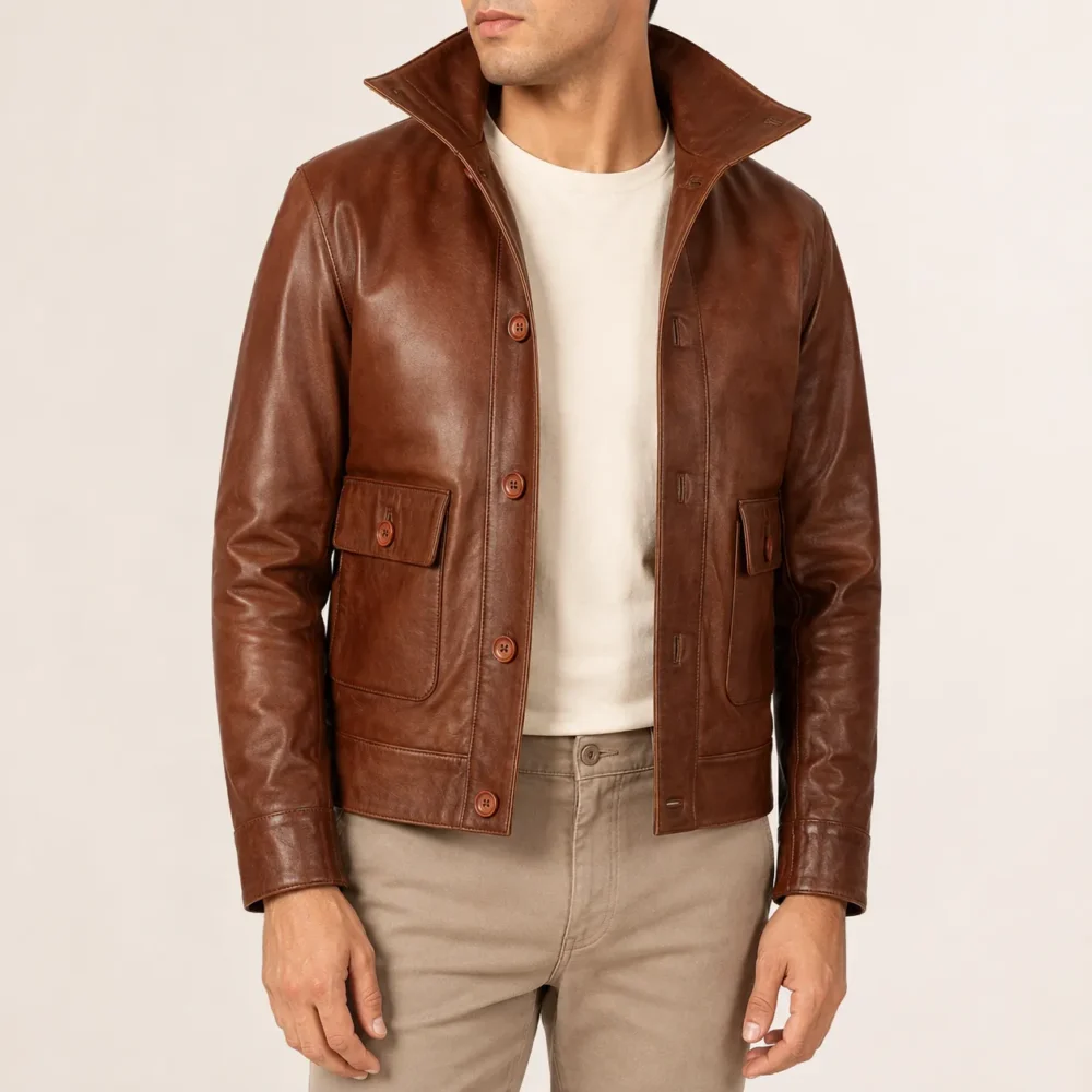 Corvin Braune Lederjacke für Herren