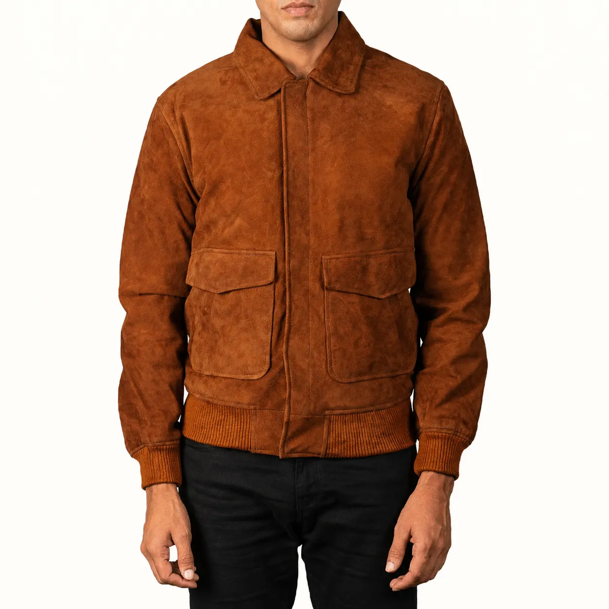 Tarek Braune Wildleder Bomberjacke für Herren – Bild 4