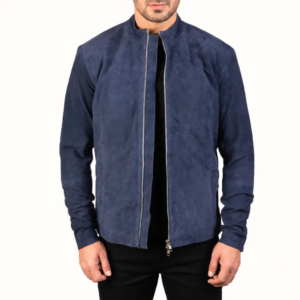 Levin Dunkelblaue Wildlederjacke für Herren