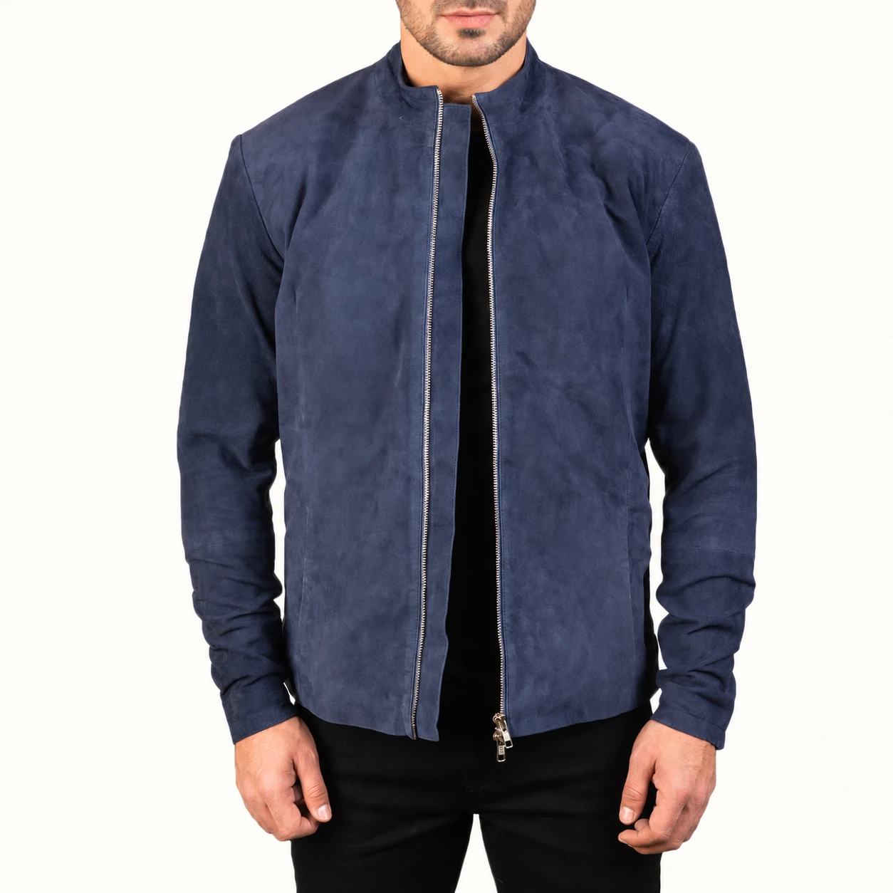 Levin Dunkelblaue Wildlederjacke für Herren