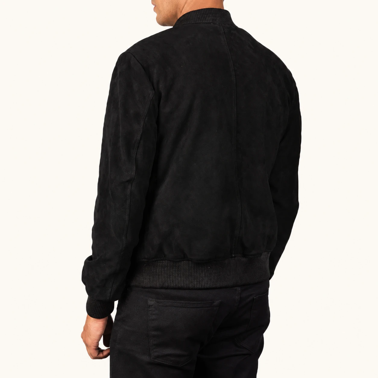 Lennart Schwarze Wildleder Bomberjacke Herren – Bild 4
