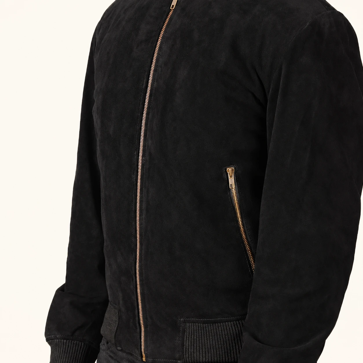 Lennart Schwarze Wildleder Bomberjacke Herren – Bild 3