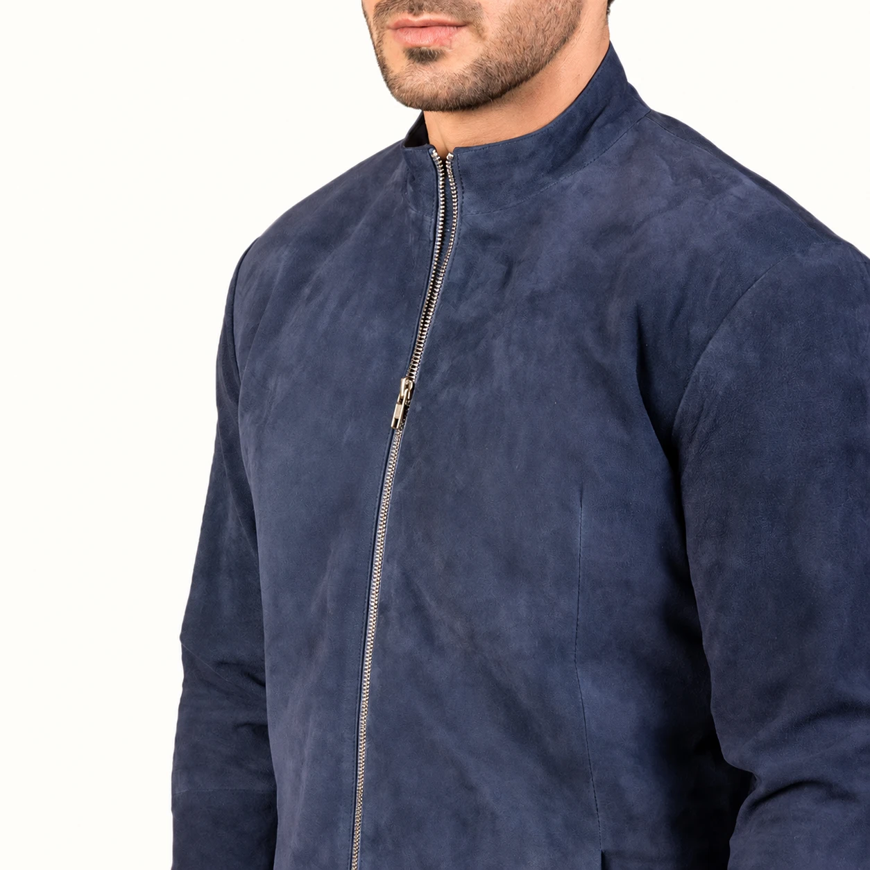 Levin Dunkelblaue Wildlederjacke für Herren – Bild 3