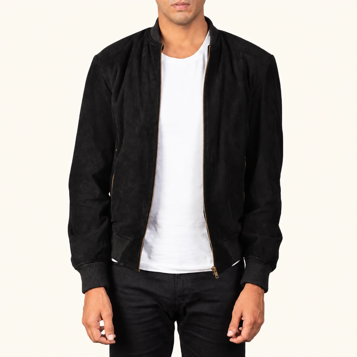 Lennart Schwarze Wildleder Bomberjacke Herren
