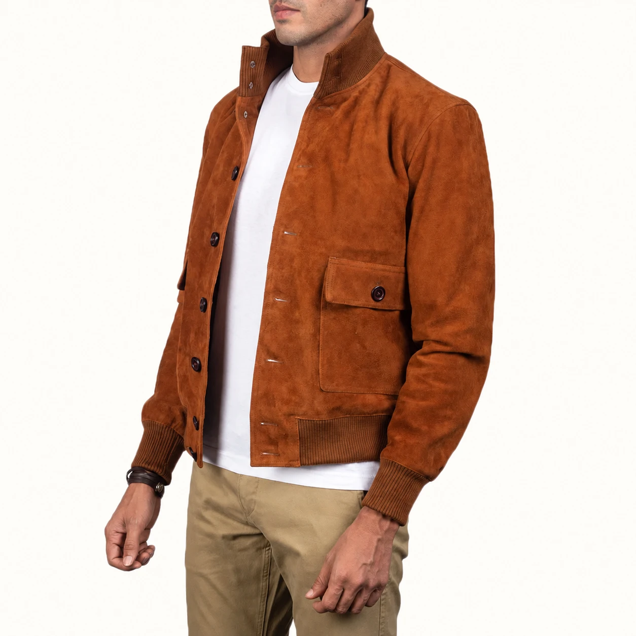 Falk Braune Wildleder Bomberjacke für Herren – Bild 2