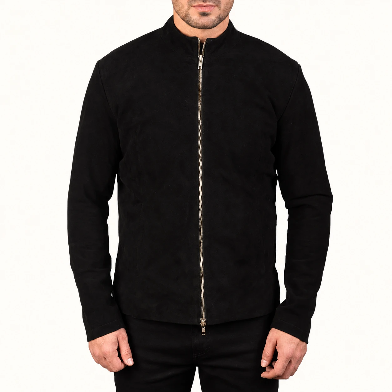 Jorin Schwarze Wildleder Bikerjacke Herren – Bild 5