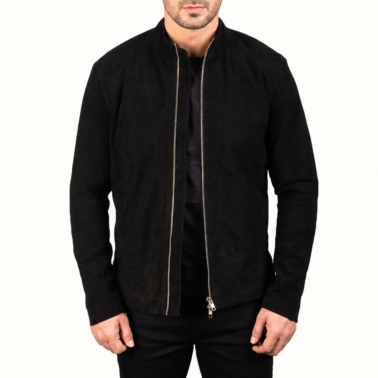 Jorin Schwarze Wildleder Bikerjacke Herren