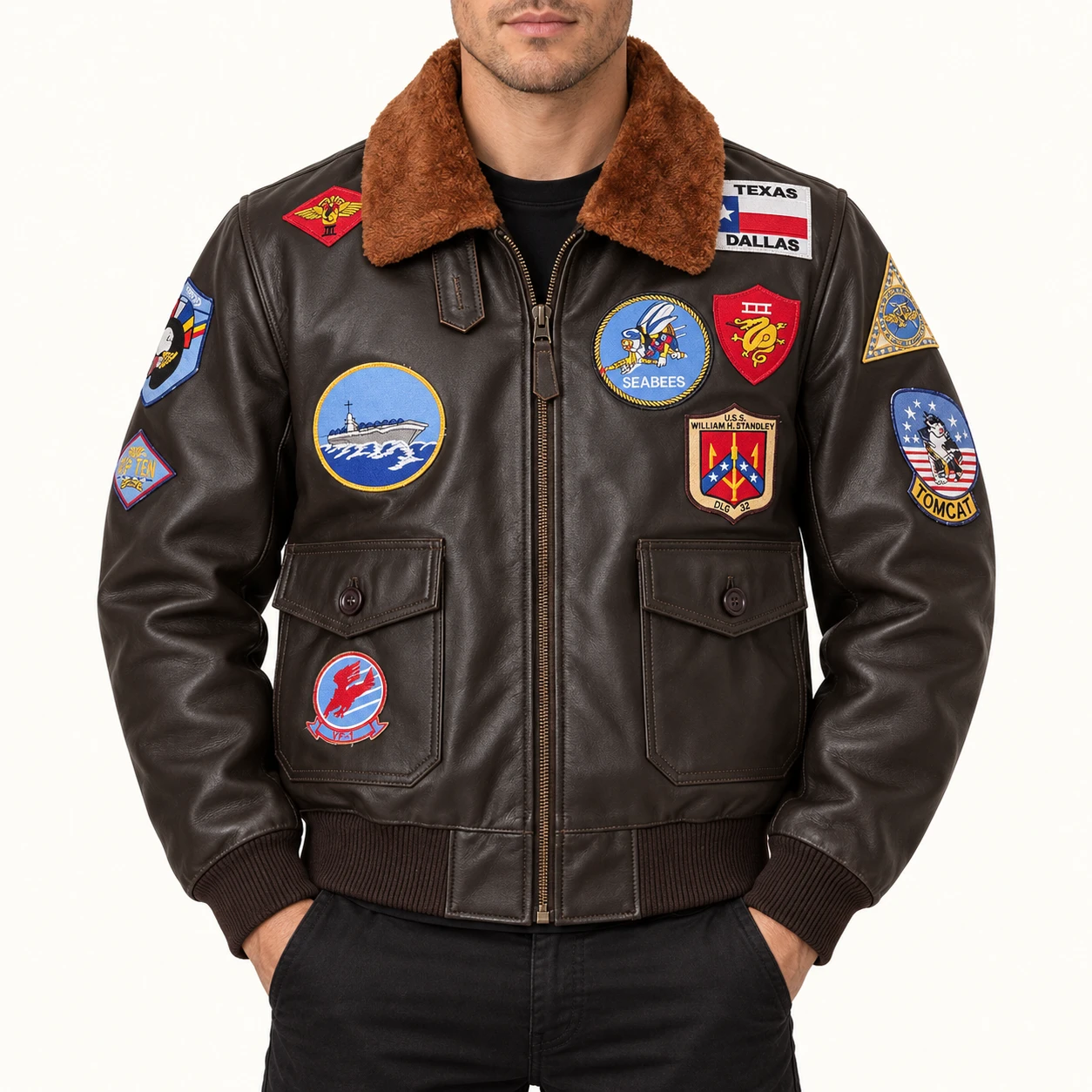top gun lederjacke