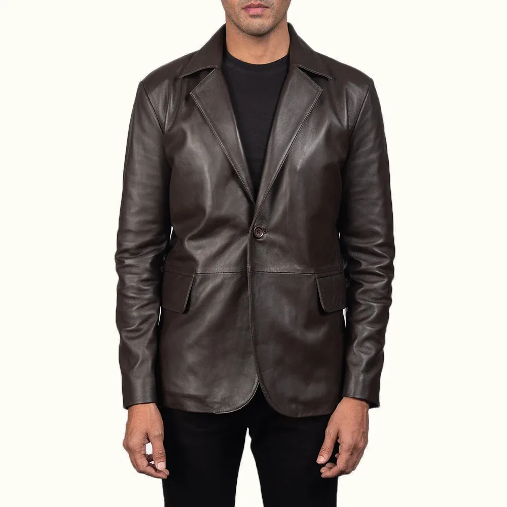 Valen Brauner Lederblazer Herren aus Schafsleder